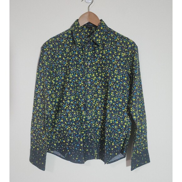 Marc Jacobs Tops - Marc Jacobs Womens Cotton Button-Up Shirt Black Multicolor Floral USA Size 4